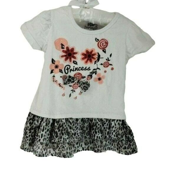 DDG Darlings Girls Floral Animal Print Princess Shirt Size 3T - Picture 1 of 7